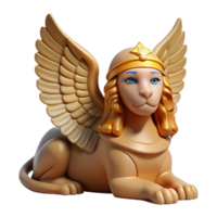 mesmerizing celebrated Sphinx, enigmatic riddle-poser, winged lion with human head, with Transparent Background png