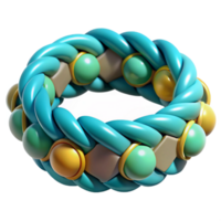 wonderful unparalleled Hyper-specific professional render of a tribal woven bracelet with embedded turquoise stones with Transparent Background png