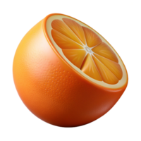dramatic artistic Photorealistic, ultra-detailed, isolated cutout of a single, ripe orange segment with Transparent Background premium png