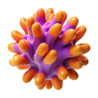 coveted abstract Ultra-detailed, isolated cutout of a single, abstract, organic form resembling coral, vibrant purple and orange with Transparent Background top-tier png