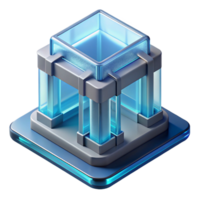 dramatic classic Concept art style rendering of a futuristic, transparent, isolated building material sample with Transparent Background 8K png