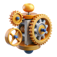 peaceful striking Hyper-specific professional render of an isolated, floating, intricate clockwork mechanism with gears and springs Isolated cutout with Transparent Background elite png