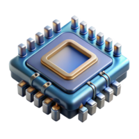 elegante notável isolado recortar, conceito arte estilo, solteiro quantum computador processador, intrincado detalhes, profissional renderizar, com transparente fundo png
