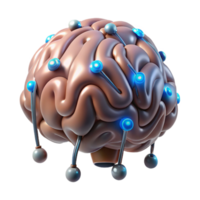 striking dynamic futuristic Cybernetic brain implant with glowing connections with Transparent Background high quality png