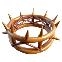 dynamic exquisite A single, floating crown made of thorns with Transparent Background flawless png