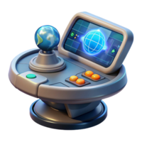 gorgeous coveted Spaceship navigation console, holographic map, interactive display with Transparent Background png