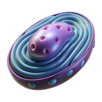 enchanting signature Concept art style, isolated cutout of a biomechanical cellular mitochondrion, ultra-detailed, professional render with Transparent Background png