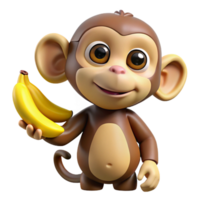 quintessential futuristic Monkey, playful expression, holding banana, with Transparent Background high resolution png