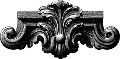Ornate baroque decorative element with intricate scrollwork design. vector