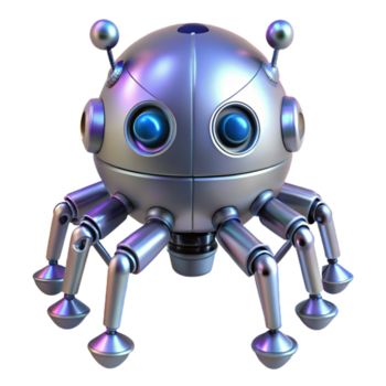 dreamy striking Hyper-specific concept art style render of a single, isolated nanobot with visible manipulators, ultra-detailed with Transparent Background impeccable png