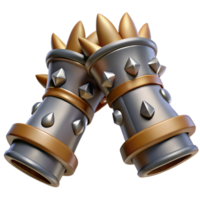 beautiful standout A pair of clawed gauntlets with metal spikes with Transparent Background png