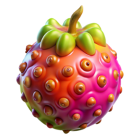sought-after bohemian Alien fruit, vibrant colors, unusual texture with Transparent Background artisan png