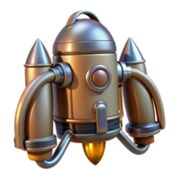vibrant passionate surreal Jetpack, futuristic design, thrusters, metallic finish with Transparent Background authentic png