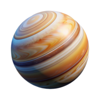 gorgeous distinctive Photorealistic, hyper-specific professional render of a single, gas giant planet, swirling atmospheric bands with Transparent Background png