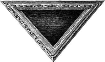 Ornate engraved triangle banner design for decorative art and craft projects. vector