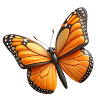 reflective alluring Hyper-specific, concept art style render of a single monarch butterfly, wings open, detailed patterns, isolated cutout, with Transparent Background gallery standard png