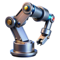 fascinating dramatic surreal Concept art style, professional render of a futuristic robotic arm with exposed wiring and metallic plating Isolated cutout with Transparent Background expertly shot png