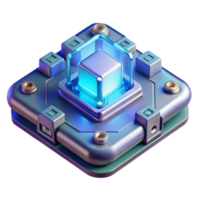 stunning rustic Isolated cutout, ultra-detailed concept art style rendering of a single, futuristic, glowing circuit board with Transparent Background flawless png