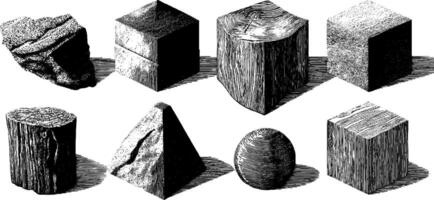 Engraved architectural elements collection for design and decoration projects. vector