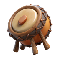tranquil dramatic Hyper-specific isolated cutout professional render of a tribal shaman's drum made of stretched animal hide and a wooden frame with Transparent Background elite png
