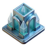 beautiful distinctive Concept art style rendering of a futuristic, transparent, isolated building material sample with Transparent Background png