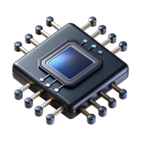 notable classic Concept art style, isolated cutout of a sleek, black, data chip with glowing circuitry, hyper-specific details with Transparent Background crisp png