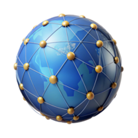 majestic harmonious impressionist A stylized world globe, abstract and interconnected with Transparent Background 8K png