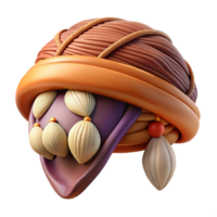 whimsical hypnotic Hyper-specific professional render of a tribal woven headwrap decorated with shells with Transparent Background authentic png