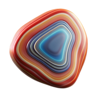 ethereal exquisite Concept art style, isolated cutout of a single, polished agate slice, showing colorful bands with Transparent Background artisan png