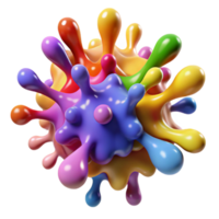 dramatic magnificent A dynamic explosion of colorful paint splatters with Transparent Background authentic png