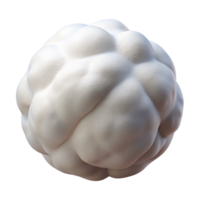 exquisite bold abstract Hyper-specific professional render of a single white cotton ball Isolated cutout with Transparent Background studio quality png