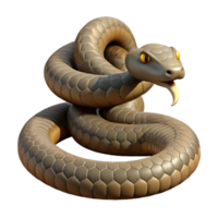 sumptuous harmonious traditional A slithering Rattlesnake, coiled, with Transparent Background museum quality png