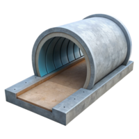 dazzling surreal Tunnel concrete lining section with Transparent Background high resolution png