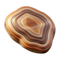 romantic impressive Concept art style, isolated cutout of a single, polished agate slice with intricate banding patterns with Transparent Background museum quality png