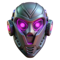 extraordinary bohemian Cyberpunk mask with LED lights and intricate design with Transparent Background perfect clarity png