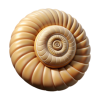 picturesque standout Isolated cutout of a concept art style hyper-specific fossilized ammonite, spiral shell, detailed texture, with Transparent Background png