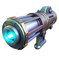 signature tropical Plasma cannon, large barrel, glowing energy, metallic finish with Transparent Background masterfully captured png