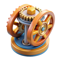 exquisite distinguished Hyper-specific professional render of an isolated, floating, intricate clockwork mechanism with gears and springs Isolated cutout with Transparent Background png