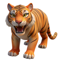 mesmerizing standout Tiger, fierce expression, sharp claws, with Transparent Background png
