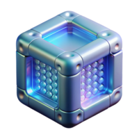 exquisite bold rustic Photorealistic professional render of a futuristic, holographic data cube displaying binary code with Transparent Background 4K png