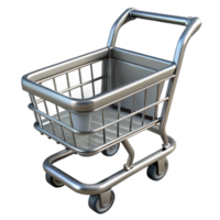 gorgeous unforgettable A shopping cart, empty and metallic with Transparent Background png
