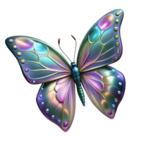 captivating traditional Photorealistic, isolated cutout of a hyper-specific, single, iridescent cosmic butterfly, wings adorned with celestial patterns with Transparent Background ultra HD png