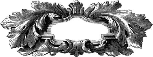 Elegant engraved ornate frame with ivy design suitable for invitations and cards. vector