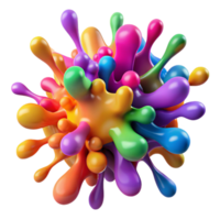 playful magnificent A dynamic explosion of colorful paint splatters with Transparent Background fine detail png
