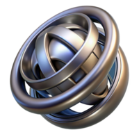 sought-after impressionist Hyper-specific, professional render of an isolated, spinning, metallic gyroscope with intricate engravings Isolated cutout with Transparent Background genuine png