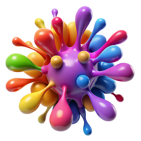 radiant romantic traditional A dynamic explosion of colorful paint splatters with Transparent Background high resolution png