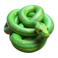 hypnotic unforgettable A slithering Green Tree Python, coiled, with Transparent Background png