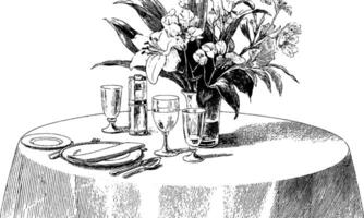 Detailed engraved illustration of a daisy bouquet for botanic art designs. vector