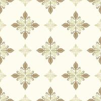 Luxury Victorian Scroll Ornate Botanical Style Brown Khaki Green on Light Beige Background. Classic Timeless Intricate Monogram Seamless Pattern Opulence Filigree Repeat for Decorate Textiles vector