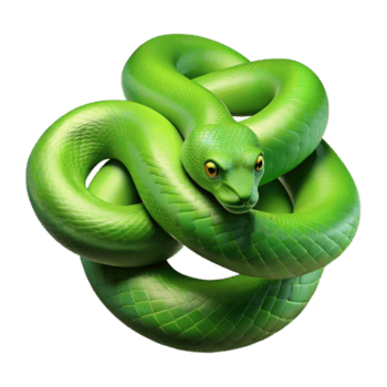 fascinant nostalgique gothique une rampant vert arbre python, enroulé, avec transparent Contexte précision png